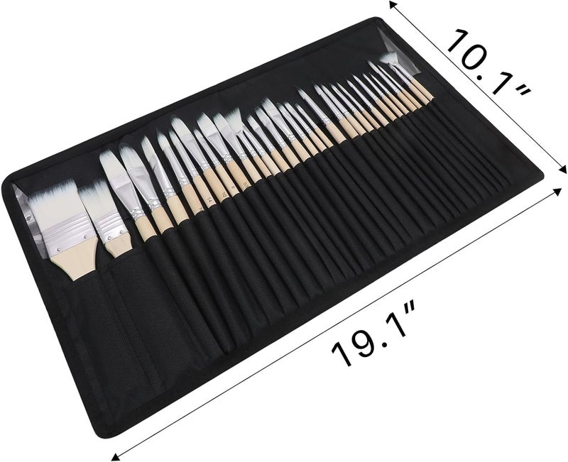 Artecho 32 PCS Paint Brushes for Acrylic Painting, Acrylic Paint Brushes for Oil, Watercolor, Acrylic, Gouache and Canvas Painting - Image 2